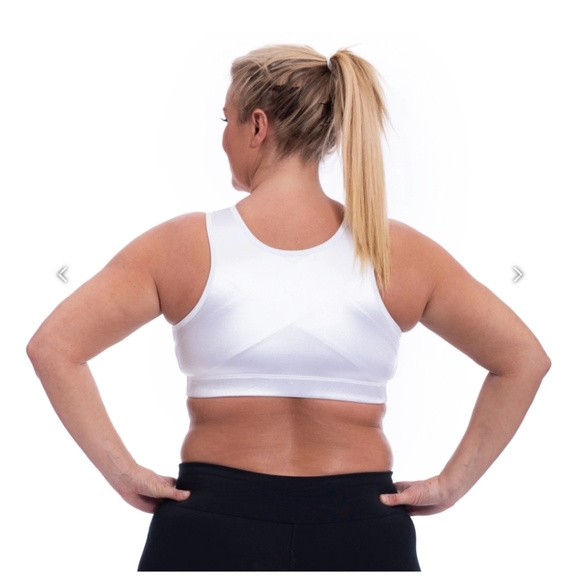 Enell Women's High Impact Sports Bra White Size 6 Minimizing Comfort Straps - Picture 3 of 10